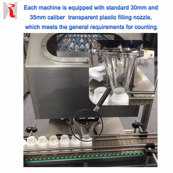 Contador de alimentación de 8 canales Panel de vibración Sistema de control PLC Pegamento de pescado electrónico / Vitamina / Caramelo / Gominola / Tableta / Cápsula / Máquina de conteo de píldoras